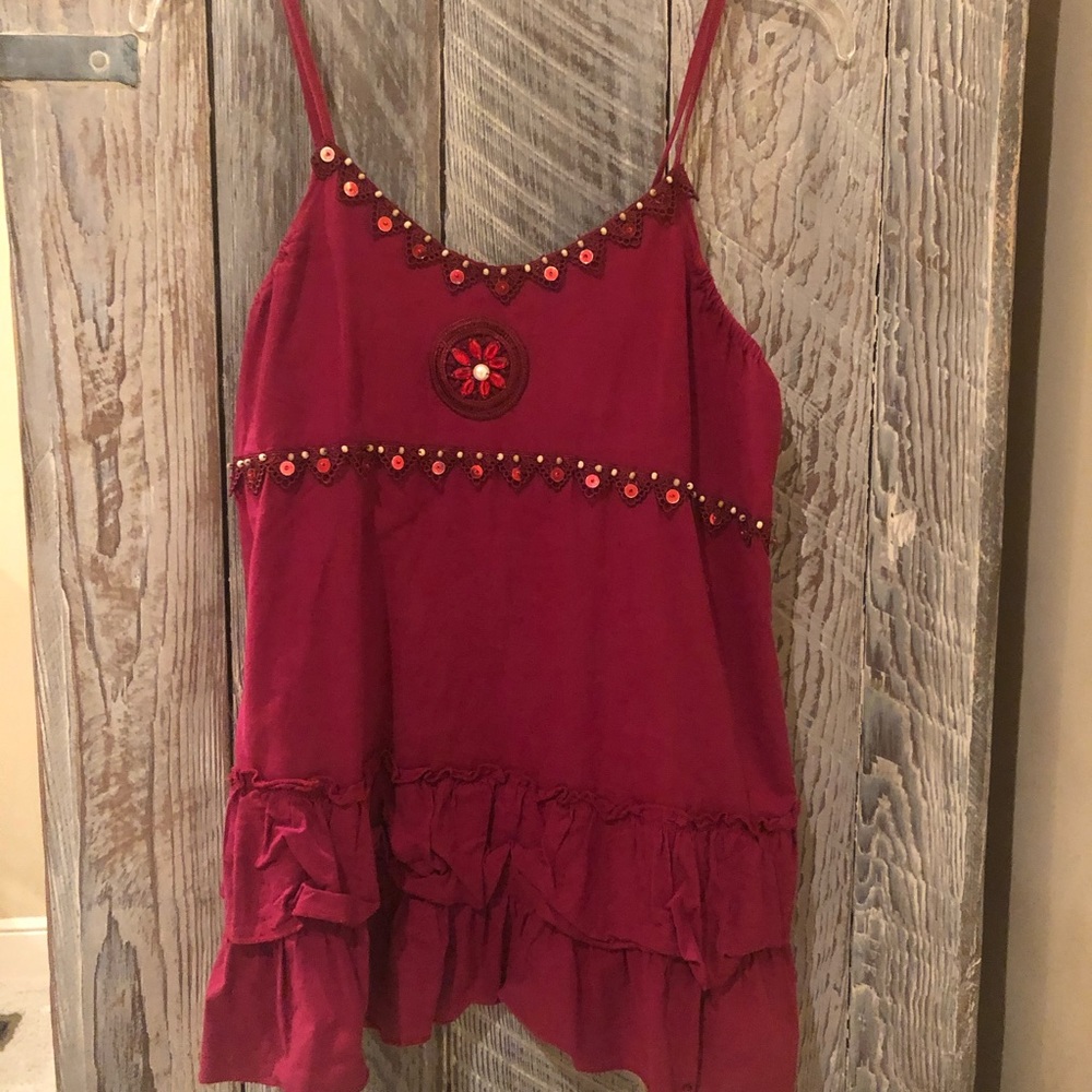 Beaded decorative tank top